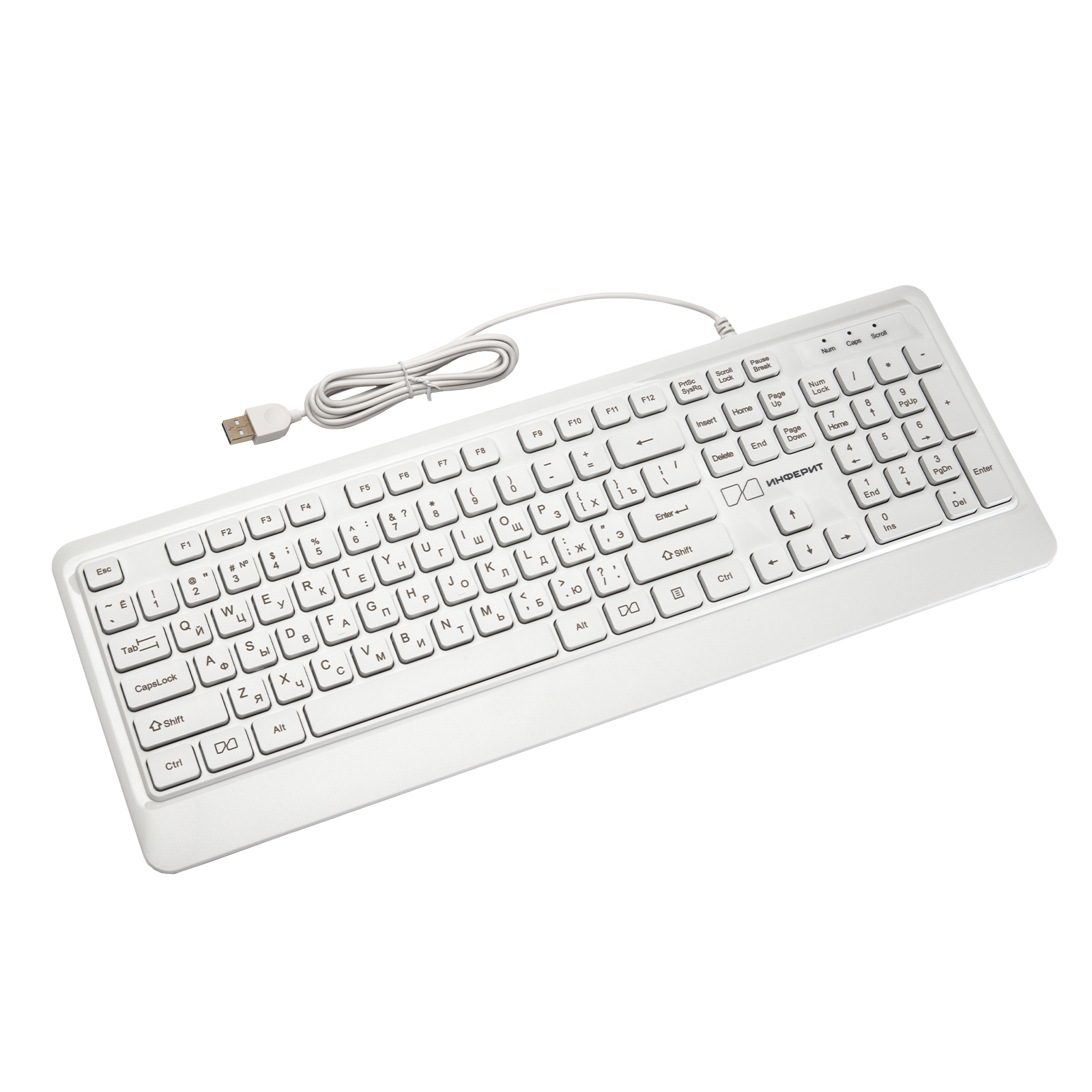 Клавиатура и мышь Инферит (проводной) white